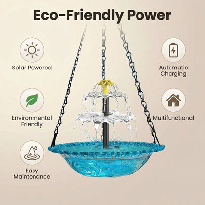 🔥✨2026 Spring Hot Sale 49% OFF--Solar Cascade Hanging Bird Bath Fountain