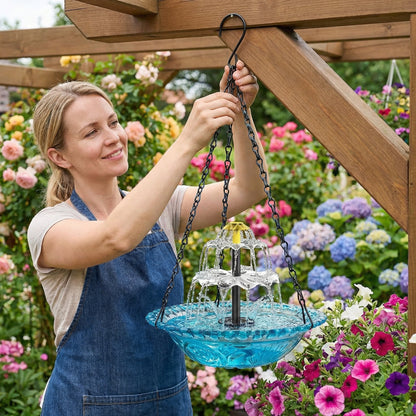 ✨2026 Spring Hot Sale 48% OFF🐦Solar Cascade Hanging Bird Bath Fountain