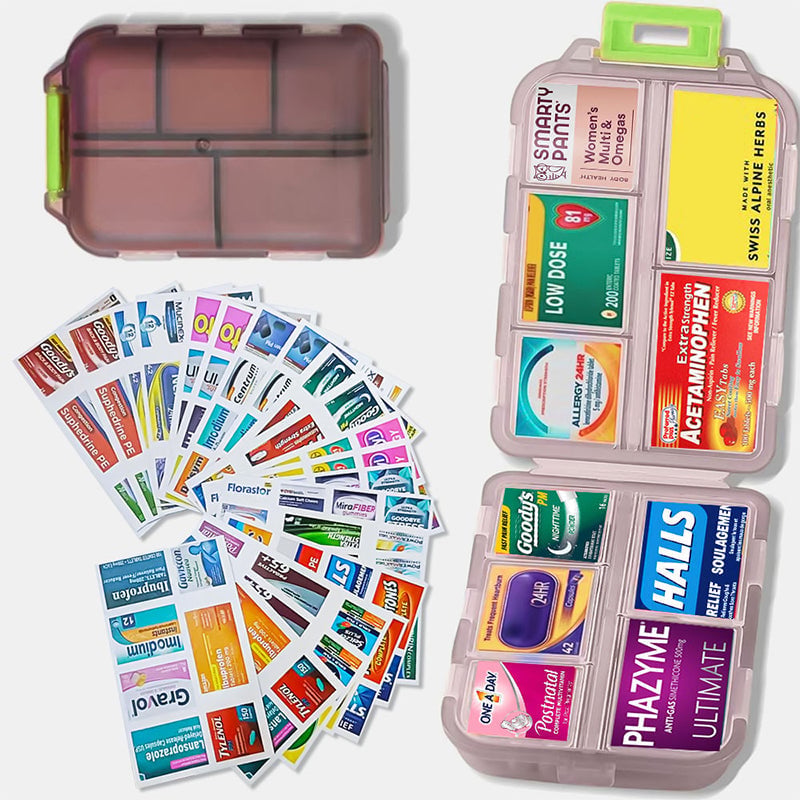 🌸Mother's Day Sale 50% OFF🔥Travel Pill Organizer Box (161 Labels for Customization)