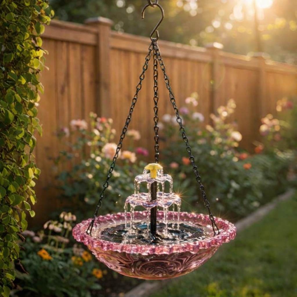 ✨2026 Spring Hot Sale 48% OFF🐦Solar Cascade Hanging Bird Bath Fountain