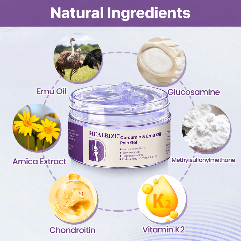 HEALRIZE®  Curcumin & Emu Oil Pain Gel – 🏥Backed by US Osteopathic Experts