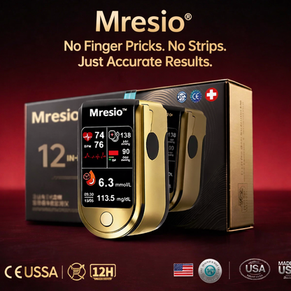 🩸Health America Subsidized Product |Mresio® Professional 12in1 Glucose & Vital Signs Monitor-Painless, Fast, Precise& FDA-Backed(Made in California, USA)