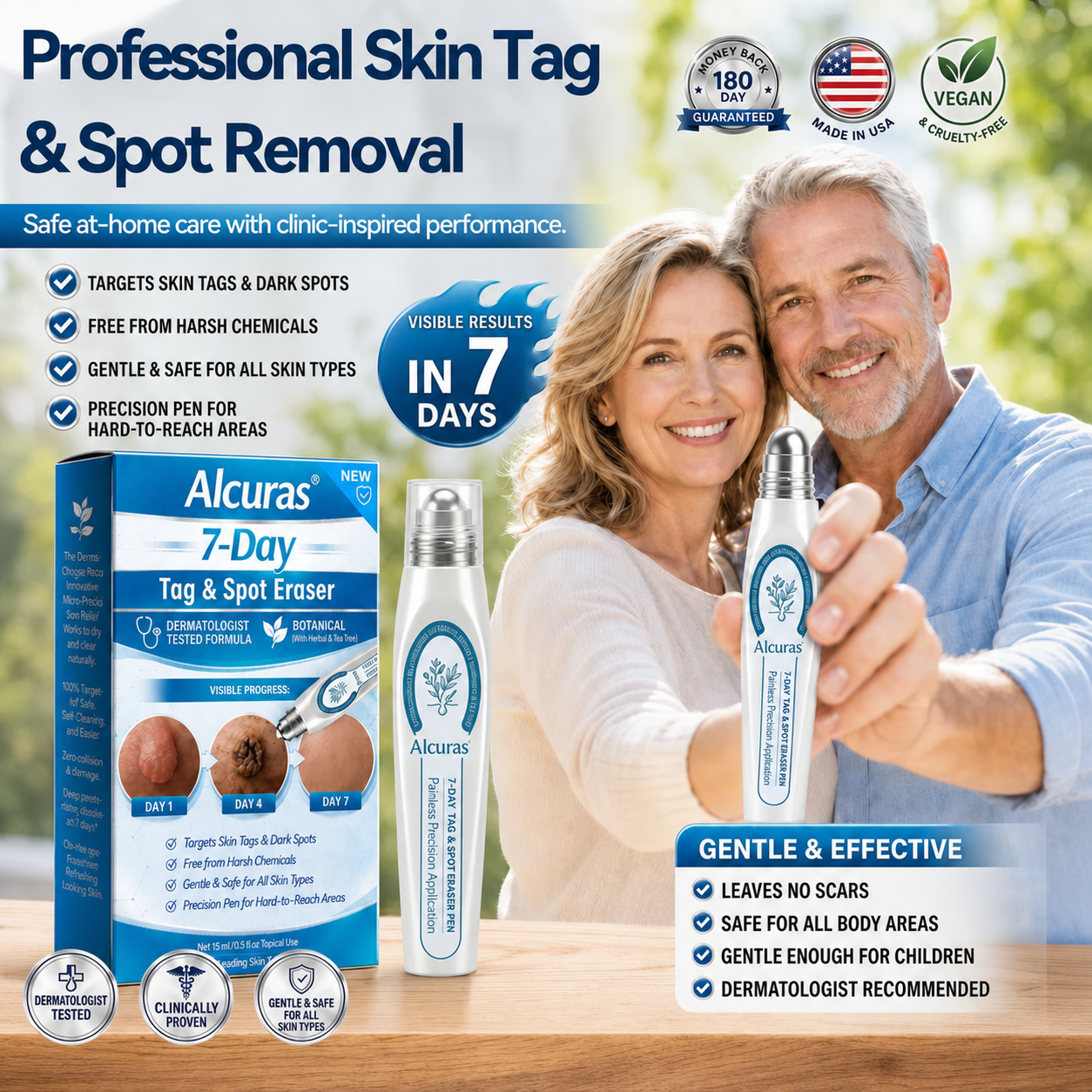 Alcuras® 7-𝐷𝑎𝑦 𝗧𝐚𝐠 & 𝗦𝗽𝐨𝐭 𝐄𝐫𝒂𝒔𝒆𝒓(Zero Pain, Zero 𝐒𝐜𝐚𝒓𝒔 Rollerball)