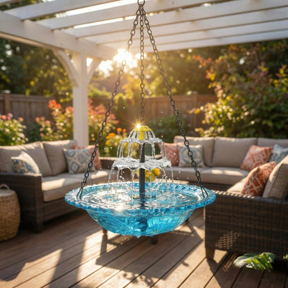 ✨2026 Spring Hot Sale 48% OFF🐦Solar Cascade Hanging Bird Bath Fountain