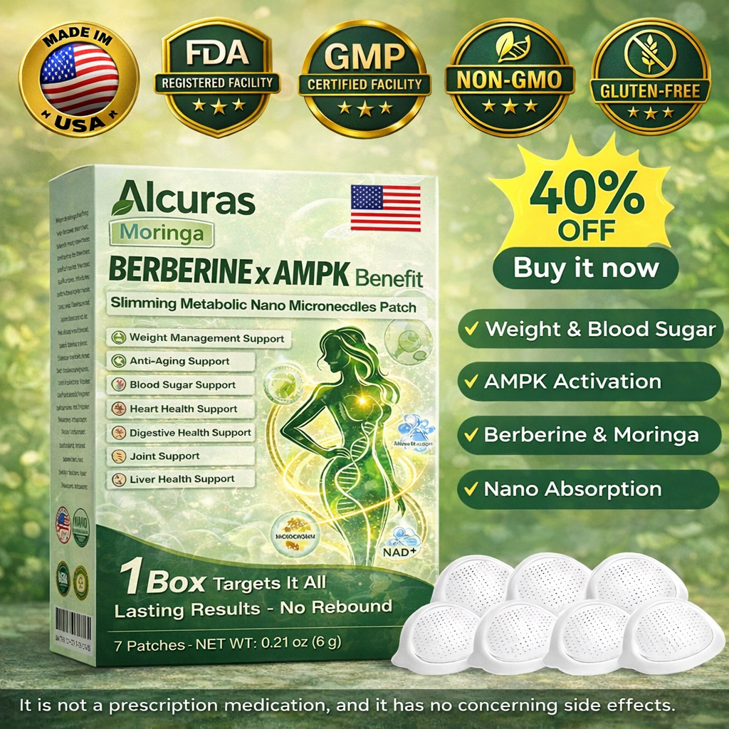 🔥Official Store| 🧑‍⚕️Alcuras™ Moringa × Berberine × AMPK 8-Benefit Slimming & Metabolic Nano Microneedle Patch 🇺🇸  Just once a day · Visible changes in 7 days  ✅ For obesity, loose skin, diabetes, sleep apnea, joint issues, and more